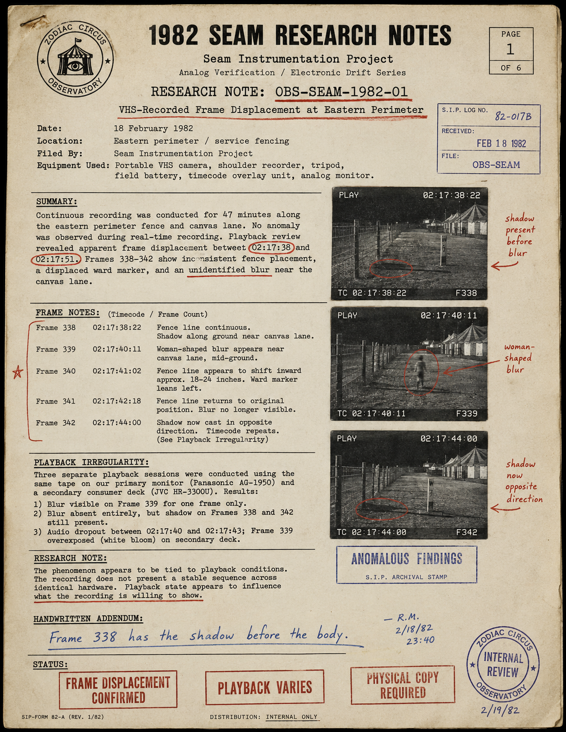 1982 field study document 1